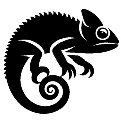 Silhouette simple du logo caméléon