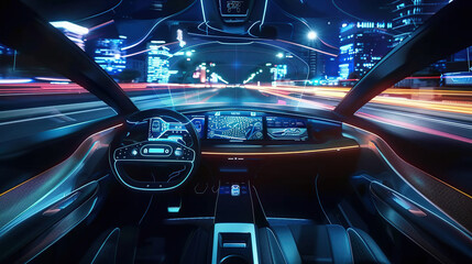 Autonomic vehicle. autonomous vehicle. the head-up display. technology for automobiles. generative ai