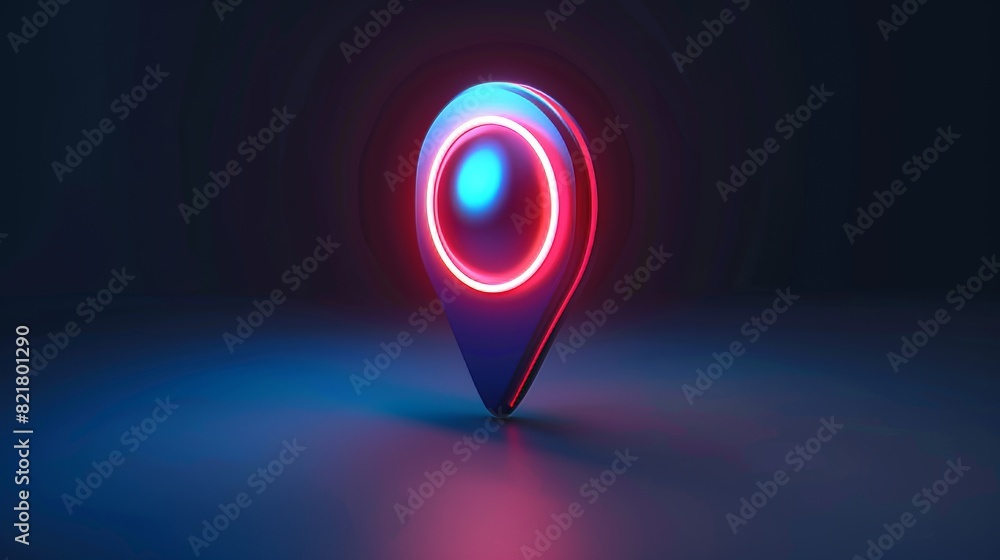 Poster this is a 3d illustration of a location map pin with gps pointer marker for mobile apps and web desi