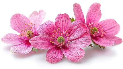 A beautiful bouquet of pink ranunculus flowers isolated on a white background