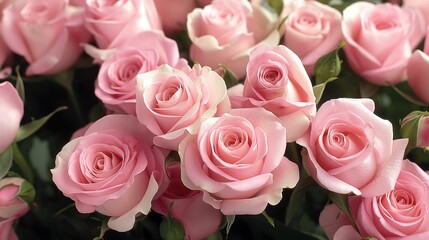 Image of pink roses in full bloom.