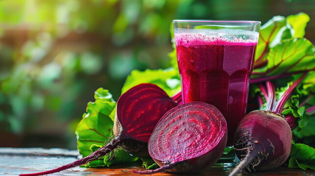 Fresh beetroot juice in the glass - Powered by Adobe