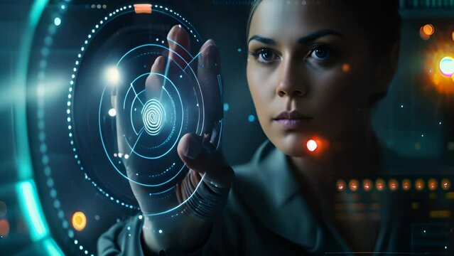 Businessman fingerprint scan provides security access with biometrics identification and password control through fingerprints 