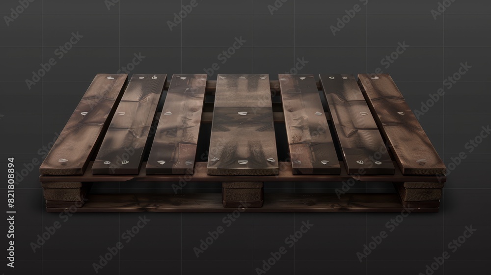 Poster pallet front 3d model isolated on transparent background. standard storage equipment for merchandise
