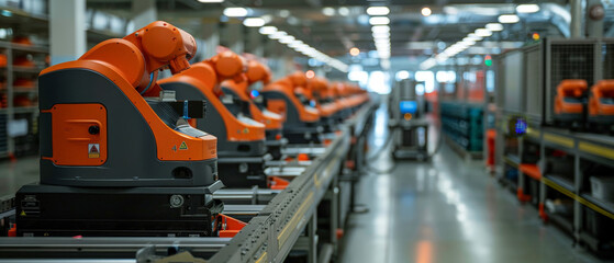 Fototapeta premium AI-driven robots and machinery can perform repetitive tasks with high precision and speed