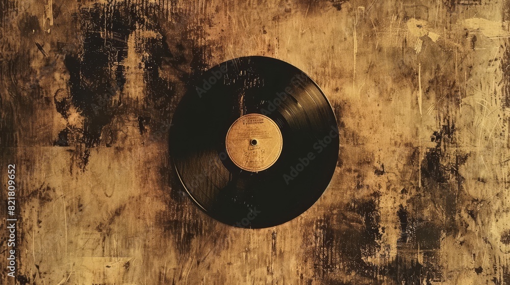 Poster realistic modern illustration mockup with worn and distressed paper photo or cd cover frame with tra
