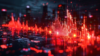 Obraz premium Detailed depiction of a company's shrinking market share, high-resolution visuals of business decline
