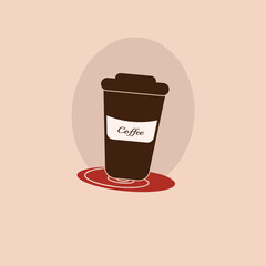 Paper cup coffee illustration art. brown coffee cup flat design