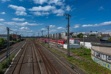 Obraz premium View of the tracks in front of Frankfurt Central Station, Germany