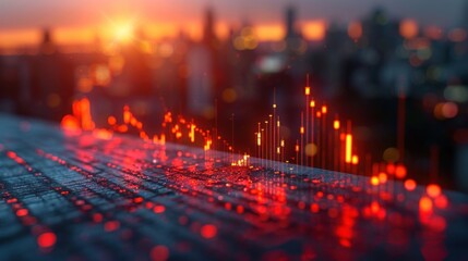 Fototapeta premium Detailed and realistic image of a company's declining profits, reverse growth concept