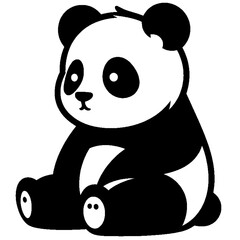 Silueta linda del logotipo del panda © Breck