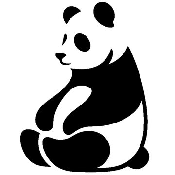 Silueta linda del logotipo del panda