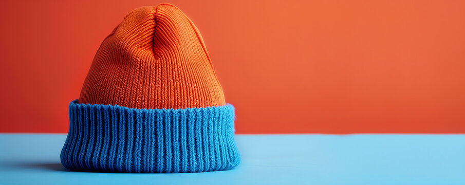 ribbed beanie flat design front view classic theme animation Tetradic color scheme