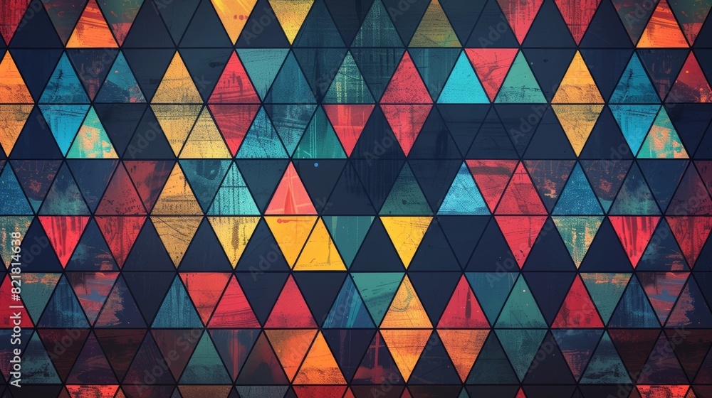 Poster geometric triangle mosaic background with abstract modern pattern