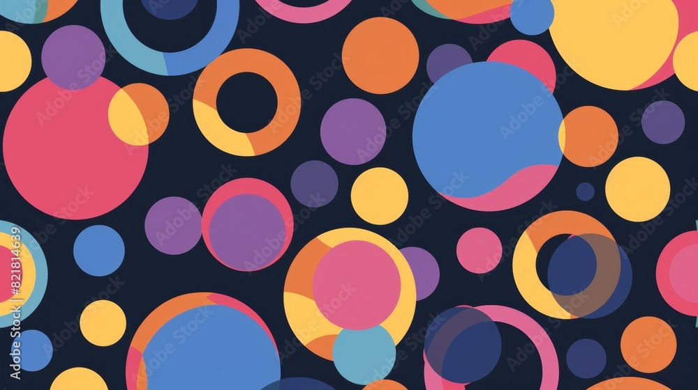 Poster Modern background with simple color circles in abstract style
