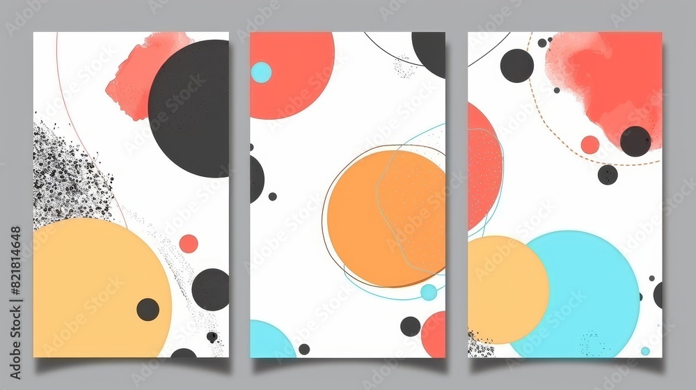 Aufkleber design element: abstract flyer template with circles in different colors.