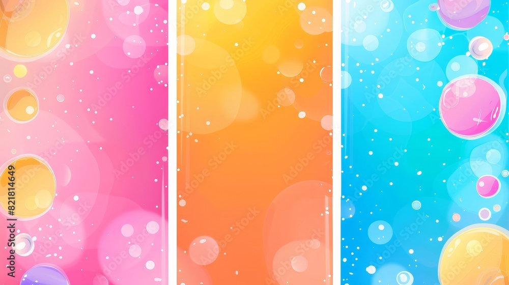 Poster a set of abstract banners with circles of color