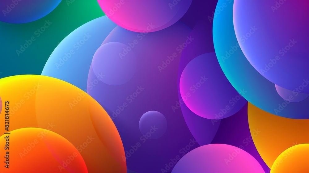 Poster the background is an abstract modern with volume color circles