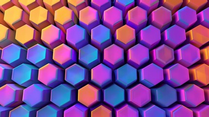 Color hexagons on abstract geometric background.