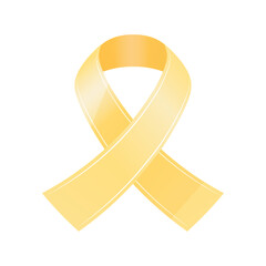 Realistic cancer ribbon on white background