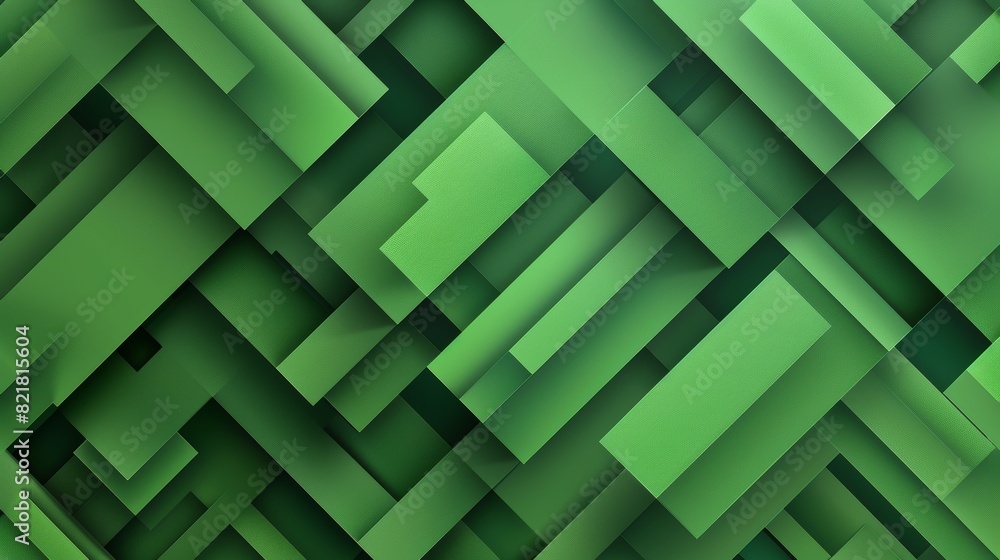 Poster An abstract background with layered green rectangles
