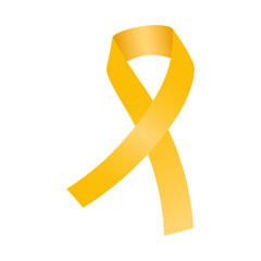 Vector illustration of yellow ribbon on transparent background