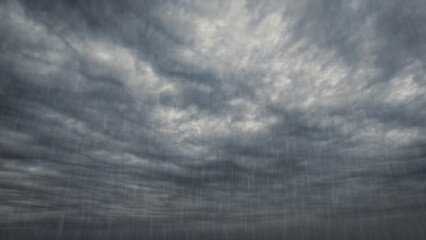 downpour on sky with clouds - beautiful weather background - photo of nature