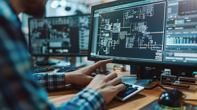 Electrical Engineer Designing Circuits
