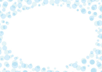 水玉　淡い水色　泡　フレーム　シンプル