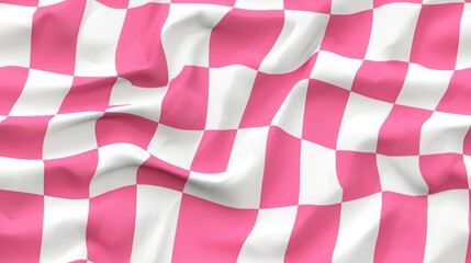 wavy minimalistic two color checkerboard, pink and white