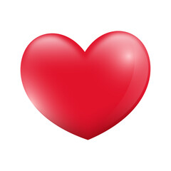 Big red heart on a white background. Symbol of Love