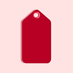 Red label design on white background