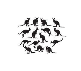 Kangaroo Silhouettes, art vector design