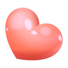 Realistic heart shape balloon on a white