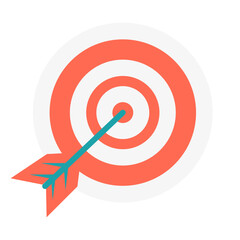 Target icon isolated flat style design Targeting arrow objective dart