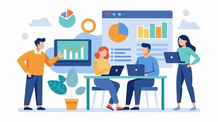 Obraz premium Data visualization techniques like charts and graphs simplify complex financial information for better decision-making.