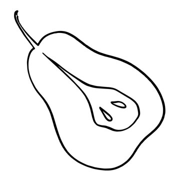 recommend clip art: Line art pear fruit icon