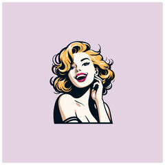 monroe style pinup girl cover poster vector