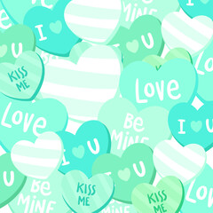 Hand drawn flat design conversation hearts