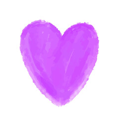 Watercolor hand drawn heart Isolated on white background