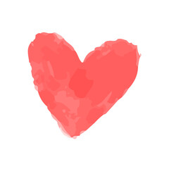 Watercolor hand drawn heart Isolated on white background