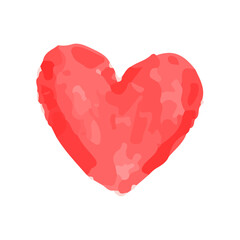 Watercolor hand drawn heart Isolated on white background