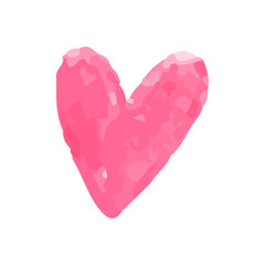 Watercolor hand drawn heart Isolated on white background