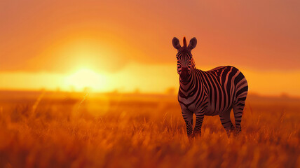 Zebra Stands Majestically The Savannah