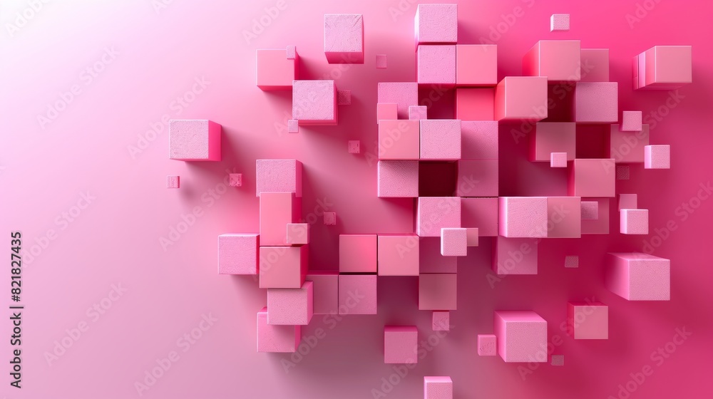 Aufkleber an abstract geometric rendering in 3d. compositions with squares. cube design. modern background for