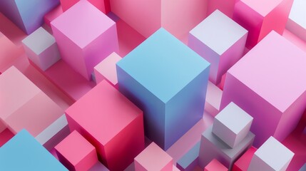 Obraz premium This is an abstract 3d rendering of geometric shapes. The composition consists of squares. Cube design for a poster, cover, branding, banner, placard, or cover.