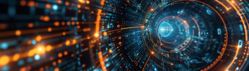 Obraz premium The background of a science fiction futuristic digital abstract