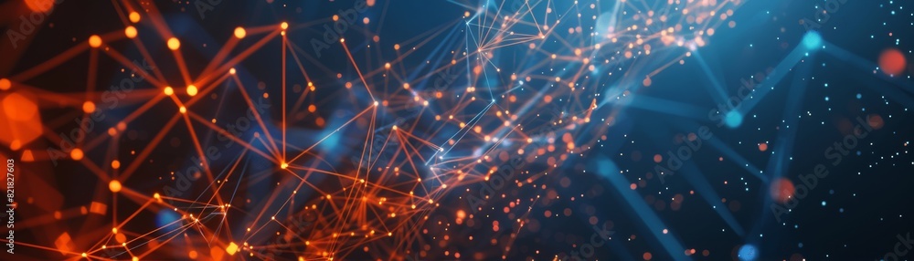 Poster digital data visualization with connected polygon plexus modern background. modern illustration.