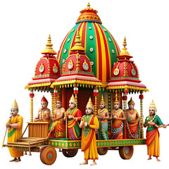 Fototapeta premium Rath Yatra on transparent background