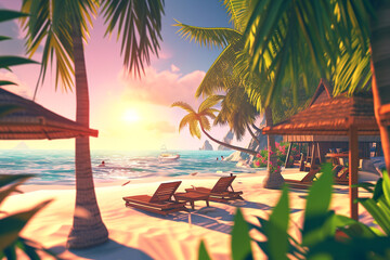 Beautiful summer beach